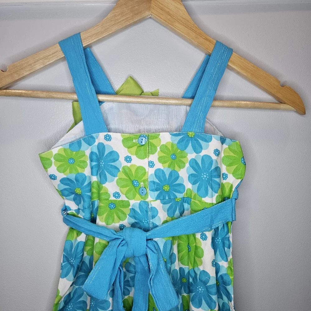 Floral Dress Blue & Green Size 6x Nannette - Picture 7 of 10